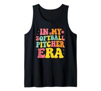 in My Softball Pitcher Era Groovy Fastpitch Softball Gamer Canotta