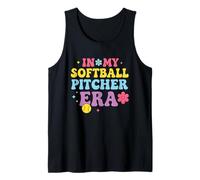 in My Softball Pitcher Era Groovy Fastpitch Softball Girls Canotta