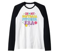 in My Softball Pitcher Era Groovy Fastpitch Softball Girls Maglia con Maniche Raglan