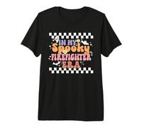 in My Spooky Firefighter Era Retro Groovy Halloween Costume Maglietta Premium