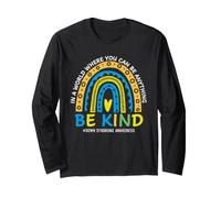 in October We Wear Blue Yellow Down Syndrome Awareness Maglia a Manica