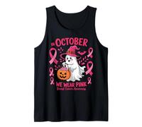 in October We Wear Pink Breast Cancer Ghost Halloween Canotta