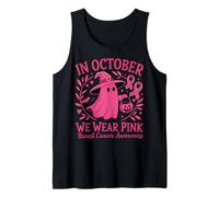 in October We Wear Pink Breast Cancer Ghost Halloween Canotta