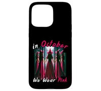 In October We Wear Pink Witch Halloween Breast Cancer Custodia per iPhone 15 Pro Max