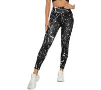 In One Clothing - Leggings da donna per sport, fitness, outdoor e loungewear, super elastici e con vita alta per una vestibilità comoda e senza pieghe, nero/bianco, L