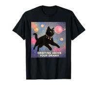 in orbita sopra Il Tuo Dramma Divertente Gatto estetico cosmico Maglietta