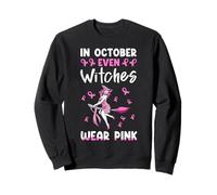 in Ottobre Anche Le Streghe Indossano Il Cancro al Seno Rosa di Halloween Felpa