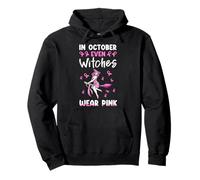 in Ottobre Anche Le Streghe Indossano Il Cancro al Seno Rosa di Halloween Felpa con Cappuccio