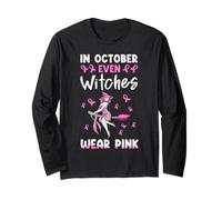 in Ottobre Anche Le Streghe Indossano Il Cancro al Seno Rosa di Halloween Maglia a Manica