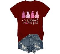in ottobre indossiamo camicia fantasmi rosa maglietta da donna per la consapevolezza del cancro al seno maglietta Halloween fantasma top, Porpora, L