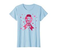 in Ottobre indossiamo Donne Rosa per la consapevolezza del Cancro al Seno Maglietta, Donna, Celeste, L