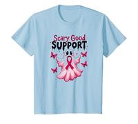 in Ottobre Indossiamo Fantasma Rosa - Scary Good Support Maglietta, Bambini, Celeste, 3 Anni