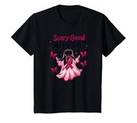 in Ottobre Indossiamo Fantasma Rosa - Scary Good Support Maglietta, Bambini, Nero, 4 Anni