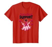 in Ottobre Indossiamo Fantasma Rosa - Scary Good Support Maglietta, Bambini, Rosso, 10 Anni