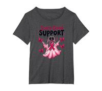 in Ottobre Indossiamo Fantasma Rosa - Scary Good Support Maglietta, Donna Plus-Size, Grigio Scuro, 4X