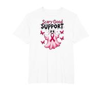 in Ottobre Indossiamo Fantasma Rosa - Scary Good Support Maglietta, Uomo Taglie Grandi, Bianco, 5X Tall