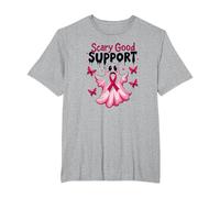 in Ottobre Indossiamo Fantasma Rosa - Scary Good Support Maglietta, Uomo Taglie Grandi, Grigio Melange, 3X Tall