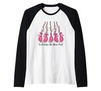 in Ottobre indossiamo Il Cancro al Seno Rosa Strega Scopa Maglia con Maniche Raglan