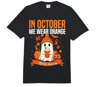 in Ottobre indossiamo Il Fantasma Arancione di Halloween per la consapevolezza dell'ADHD Comfort Colors Adult Heavyweight T-Shirt