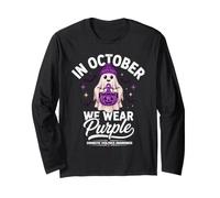 in Ottobre indossiamo Il Fantasma Viola della consapevolezza della violenza Domestica Maglia a Manica
