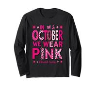 in Ottobre indossiamo la consapevolezza del Cancro al Seno Arcobaleno Rosa Maglia a Manica