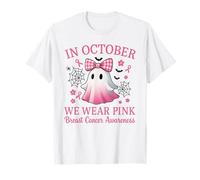 in Ottobre indossiamo la consapevolezza del Cancro al Seno Carino Fantasma Rosa Maglietta