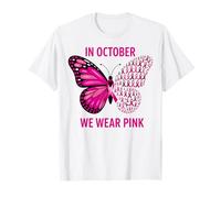 in Ottobre indossiamo la consapevolezza del Cancro al Seno della Farfalla Rosa Maglietta