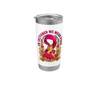 In ottobre indossiamo la consapevolezza del cancro al seno rosa Bicchiere termico in acciaio inox doppia parete