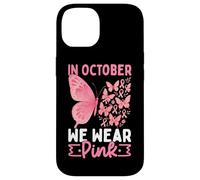 In ottobre indossiamo la consapevolezza delle farfalle rosa Custodia per iPhone 14
