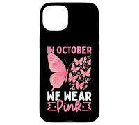 In ottobre indossiamo la consapevolezza delle farfalle rosa Custodia per iPhone 15 Plus