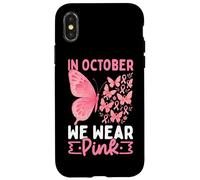 In ottobre indossiamo la consapevolezza delle farfalle rosa Custodia per iPhone X/XS