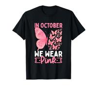 in Ottobre indossiamo la consapevolezza delle Farfalle Rosa Maglietta