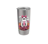 In ottobre indossiamo nastro rosa spettrale per il cancro al seno fantasma Bicchiere termico in acciaio inox doppia parete