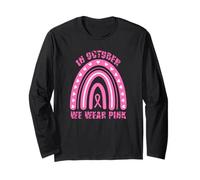 in Ottobre indossiamo Rosa - Rainbow Breast Cancer Awareness Maglia a Manica