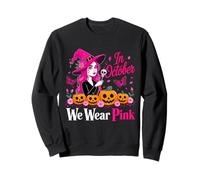 in Ottobre indossiamo Rosa Strega Cancro Halloween Felpa