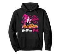 in Ottobre indossiamo Rosa Strega Cancro Halloween Felpa con Cappuccio