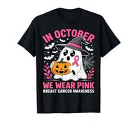 In ottobre indossiamo strega fantasma rosa per la consapevolezza del cancro al seno Maglietta