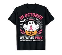 In ottobre indossiamo strega fantasma rosa per la consapevolezza del cancro al seno Maglietta