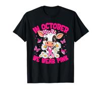 in Ottobre indossiamo Una Mucca Rosa per la sensibilizzazione sul Cancro al Seno Maglietta