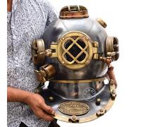 In Ottone Massiccio Scuba Diving Helmat, Decorativo Diving Helmat US Navy Mark V Deep Sea Marine Dive Antico Scuba Sea Diver Vintage Marine Divers Casco 18 NEOARY