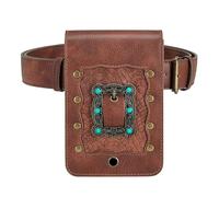in pelle da donna, in pelle PU, stile steampunk, piccola borsa a tracolla con tracolla regolabile, accessori per costume per telefono, Attributo singolo, Refer to description, Unisex