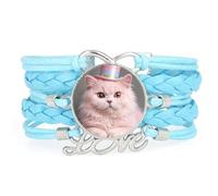 In Pelle Intrecciata Regolabile Con Cordino A Forma Di Gatto E Cappello Col