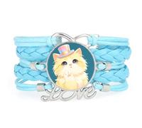 In Pelle Intrecciata Regolabile Con Simpatico Cappello A Forma Di Gatto Col