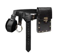 in pelle PU - rinascimentale in stile punk da donna, borsa da moto steampunk, porta telefono retrò, medievale, regolabile, per festival rinascimentali e