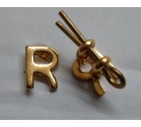IN Pensione Ufficiali Color Oro Lettera R Metallo Split Pin " Distintivi 1 Paio