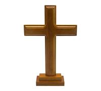In piedi in legno per croce decorazione altare per croce con supporto a doppia faccia tavolo da esposizione per croce per la casa cappella decorazione chiesa regalo cristiano croce in legno decorativo