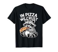In Pizza We Crust Divertente Raccoon Pizza Pun Maglietta