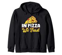 in Pizza We Crust Funny Foodie Design Felpa con Cappuccio