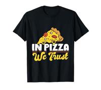 in Pizza We Crust Funny Foodie Design Maglietta