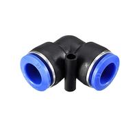 In plastica a gomito per collegare il tubo, raccordo 14 mm, tubo OD pneumatico Air Push Fit, chiusura blu, 5 pezzi